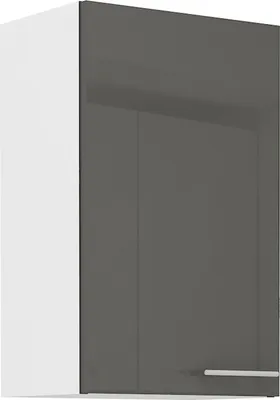 Produktbild von Küche Hängeschrank 45 Lara Grau Hochglanz + Weiss matt Küchenzeile Küchenblock