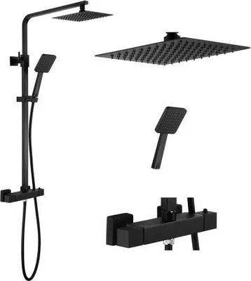 Produktbild von Regenduschmischer-Set komplett – Mattschwarz