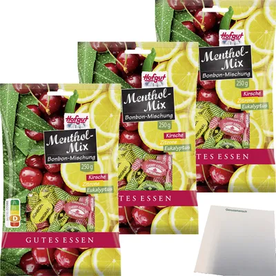 Produktbild von Hofgut Menthol-Mix 3er Pack (3x250g Beutel) + usy Block