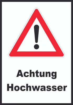 Produktbild von Achtung Hochwasser Schild A4 (210x297mm)