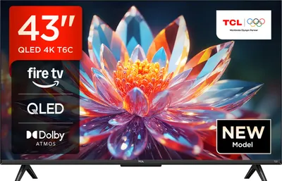 Produktbild von TCL 43T6C QLED Fernseher 43 Zoll Fire TV 4K UHD Smart TV HDR Dolby Vision Alexa Triple-Tuner (2026)