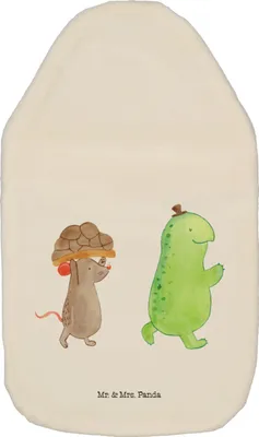 Produktbild von Mr. & Mrs. Panda Wärmekissen Schildkröte Maus - Weiß - Geschenk, Fröhlich, Freundinnen, Wärmflasche mit Bezug, gummi, Wärmflaschen, Bettflasche