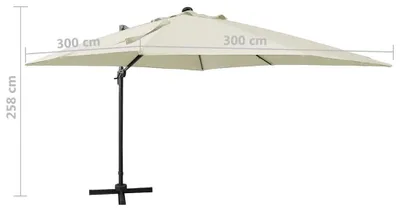 Obrázok produktu pre vidaXL Svetelný slnečník s LED osvetlením 300 cm pieskovo biely