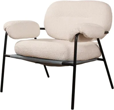 Imagen del producto de Sillón con acolchado cómodo, color marfil, 1 unidad, para sala de estar