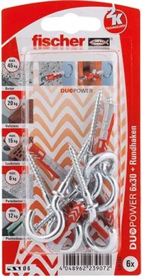 Produktbild von Fischer Dübel-Set Duopower 6.0 x 30 mm - 6 Stück
