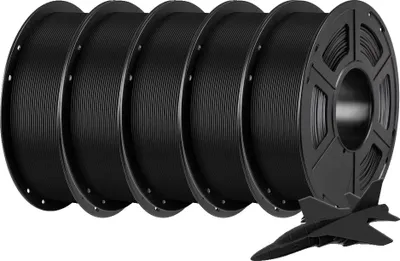 Produktbild von 3D-Drucker PLA-Filament, umweltfreundliches Material, kompatibel mit FDM-Druckern, 5kg Schwarz