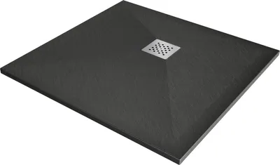 Produktbild von Mexen Stone+ Quadratische Duschwanne aus Verbundwerkstoff 100 x 100 cm, Anthrazit - 44711010