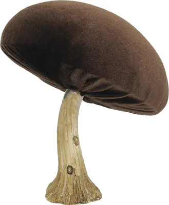 Zdjęcie produktu dla Dekoracja Velvet Mushroom 12 cm brown