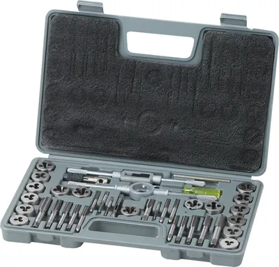 Image de Set de tarauds VEVOR Tarauds machine 40 pièces, tarauds pour carottage Set de tarauds en acier à roulement Tarauds machine y compris 17 x tarauds, 17 x formes à découper Mallette de transport Impérial