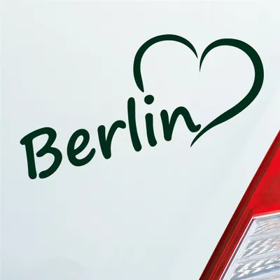 Produktbild von Auto Aufkleber Berlin Herz Stadt City Love Liebe Heart 17,5x8 cm Dunkelgrün Sticker Heckscheibenaufkleber