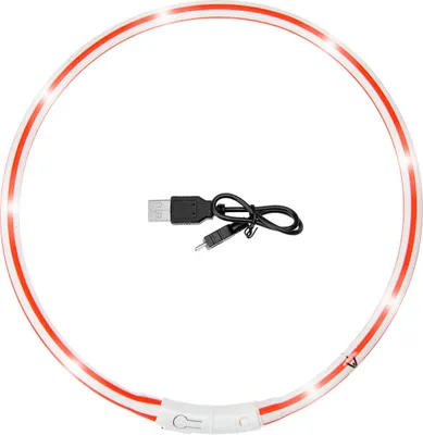 Produktbild von Karlie Visio Light LED Schlauchhalsband rot-weiß