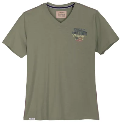 Produktbild von Redfield Übergrößen T-Shirt V-Neck modisch oliv