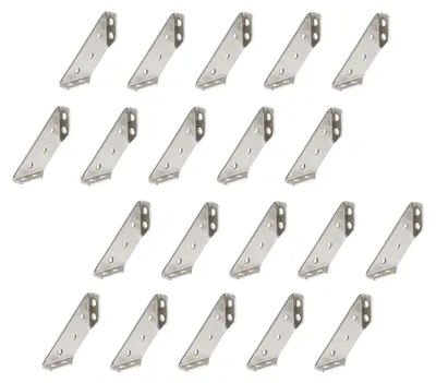 Immagine prodotto di Angolari di fissaggio in acciaio inossidabile 50x50 mm per mensole, confezione da 20 pezzi