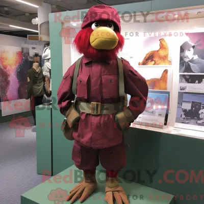 Immagine prodotto di Personaggio mascotte REDBROKOLY di un servizio aereo speciale dei Maroon vestito con culotte e fasce per la testa