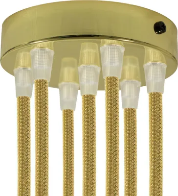 Immagine prodotto di Creative-Cables Kit rosone cilindrico in Metallo a 7 Fori - Conico, Ottone