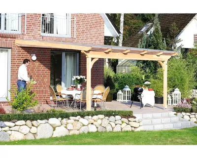 Produktbild von Terrassenüberdachung SKAN HOLZ Ravenna 648x300 cm natur