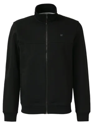 Produktbild von s.Oliver Herren Sweatjacke Schwarz mit Stehkragen und Reißverschluss