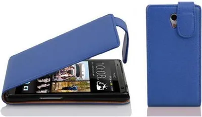 Produktbild von Cadorabo Schutzhülle für HTC Desire 700 Hülle in Blau Flip Etui Handyhülle Case Cover Kunstleder