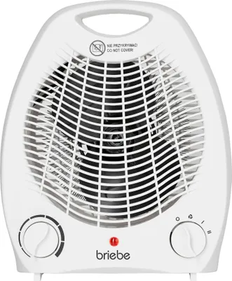 Produktbild von Briebe HT1126 Heizlüfter, Warm/Kaltluft, 2 Leistungsstufen, Raumthermostat, Tragbarer Weiß