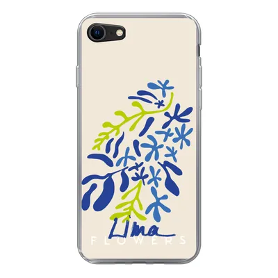 Produktbild von MuchoWow® Handyhülle Schutzhülle Hülle für iPhone SE 2020 Blume - Blätter - Lima Silikon Softcase Handy Hülle - Kartenbesitzer