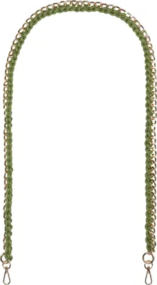 Produktbild von styleBREAKER Taschen Schulterriemen mit eingeflochtener Kette, Wechsel Taschengurt, Handyband, Handykette, Karabiner 02013038