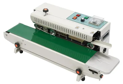 Image de Machine de scellage de bandes continue - Système de convoyeur automatisé pour le scellage - 500 W - 0 à 12 m/min - Jusqu'à 300 °C - 220 V - Blanc