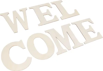 Image de 7PCS Welcome Sign Plywood 2mm Thickness Unpaintted Welcome Decorative Letters for Wedding Party (Panneau de bienvenue en contreplaqué d'une épaisseur de 2 mm, non peint)