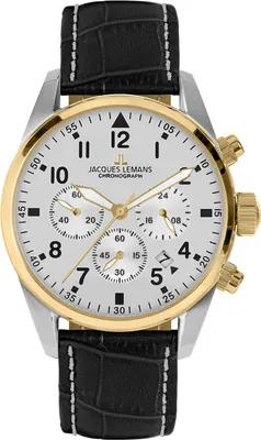 Jacques Lemans 42-2E Herrenuhr Chronograph Sport Schwarz/Zweifarbig 1