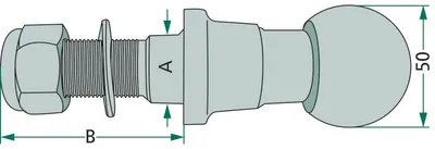 Obrázek produktu pro Kulový kloub pro závěs sekačky, průměr 26 mm, závit M22 x 1,5, délka 63 mm, 22753