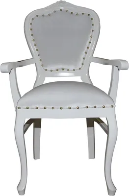 Produktbild von Casa Padrino Barock Luxus Damen Stuhl mit Armlehnen Weiss / Weiss - Damen Schminktisch Stuhl - Limited Edition