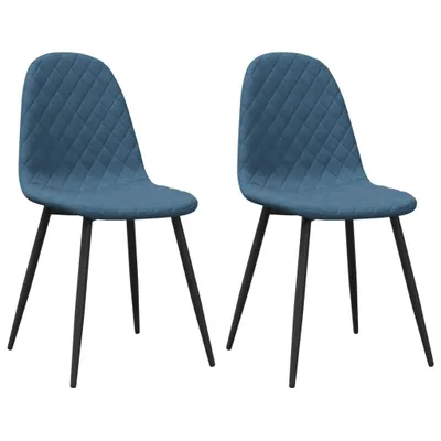 Imagen del producto de vidaXL: 2 sillas de comedor, color azul, tapizadas en terciopelo