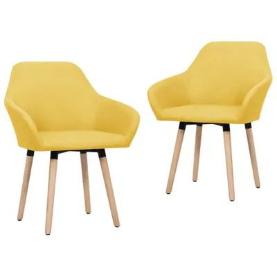 Produktbild von The Living Store Esszimmerstühle 2 Stk. Gelb Stoff