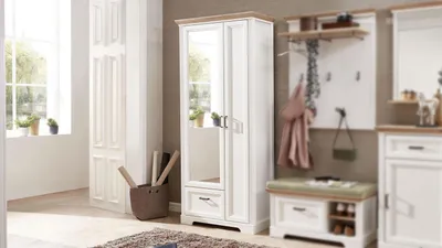 Produktbild von Garderobenschrank Jasmin Flurmöbel Pinie hell und Artisan Eiche 93x204