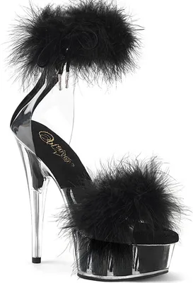 Produktbild von DELIGHT-624F Damen Sandale von Pleaser, Transparent Schwarz , EU 37, US 7