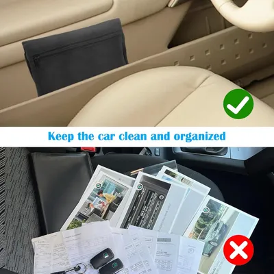 Produktbild von Fahrzeugmappe Dokumentenmappe A5, 24 x 17,5 cm Mappe A5 mit Mehreren F?chern, Bordmappe Auto Handschuhfach Organizer Auto, Tragbarer Manuelle Tasche fš¹r Karte Registrierung Autozubeh?r