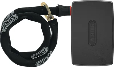 Produktbild von ABUS Alarmbox 2.0 - Mobile Alarmanlage + Anschlusskette ACH 6KS/100 - sichert Fahrräder, Kinderwagen, E-Scooter - 100 mm Kabbellänge - intelligenter 100 dB Alarm - Schwarz