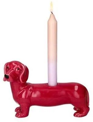 Produktbild von Gift Company Kerzenleuchter Mignon Dackel Rosa