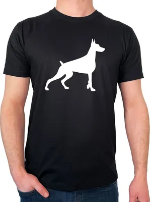 Produktbild von Huuraa Herren T-Shirt Dobermann Silhouette M Black Bio Baumwolle Fairtrade Herrenshirt Geschenkidee