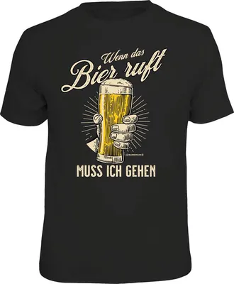 Produktbild von T-Shirt mit 'Bier - ruft' Aufdruck, 100% Baumwolle, offiziell lizenziert, Größe XL