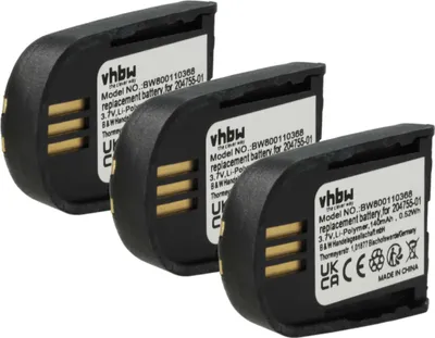 Produktbild von vhbw 3x Akku kompatibel mit Plantronics Savi WH500A Wireless Headset Kopfhörer (140 mAh, 3,7 V, Li-Polymer)