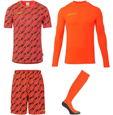 Obrázek produktu pro Brankářská sada Uhlsport Progressive – fluo červená/černá/fluo žlutá, velikost: 152