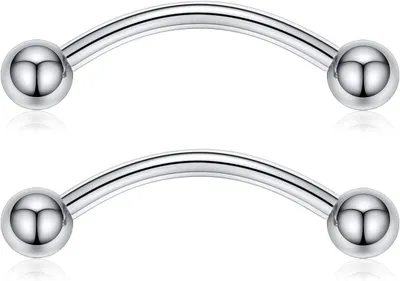 Productafbeelding van 1 Paar Titanium Tepelringen en Wenkbrauwsieraden in Goud en Zilver