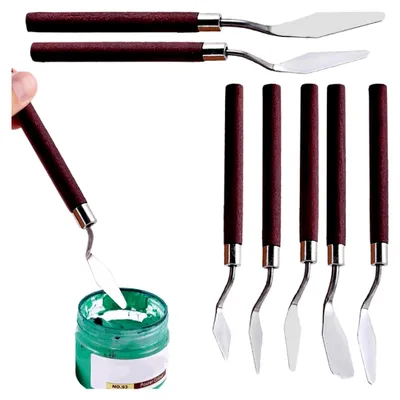 Produktbild von Spachtelmesser-Set – 7-teiliges Set für Ölmalerei mit Holzgriff