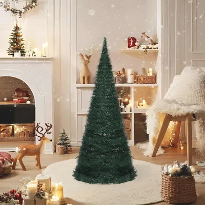 Produktbild von vidaXL Künstlicher Pop-Up-Weihnachtsbaum mit Beleuchtung Grün 210 cm
