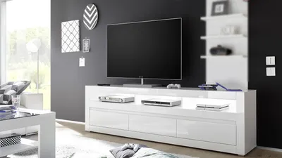 Produktbild von TV-Board Carat Unterschrank Lowboard in weiß Hochglanz 217 cm