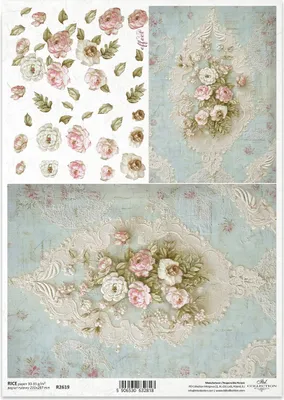 Produktbild von Reispapier Decoupage Bastelpapier für Decoupage A4 R2619 Blumenstrauß 3D Blumen