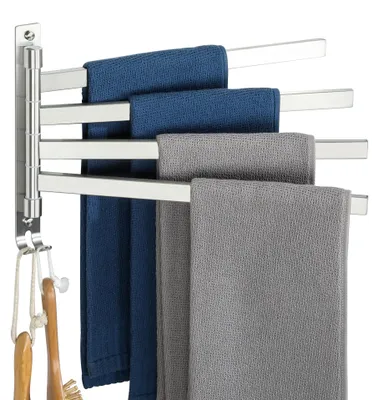 Produktbild von Handtuchhalter Schwenkbar 4 Armig Handtuchhalter Wand Gebürstet Handtuchstange Gästehandtuchhalter Edelstahl Badetuchhalter für Badezimmer und Küche
