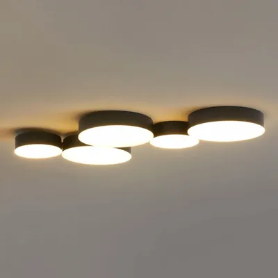 Produktbild von Moderne schwarze Deckenlampe mit 5 LED-Spots -Skavi