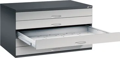 Produktbild von CP 7200 Planschrank dunkelgrau, silber 5 Schubladen 135,0 x 96,0 x 76,0 cm