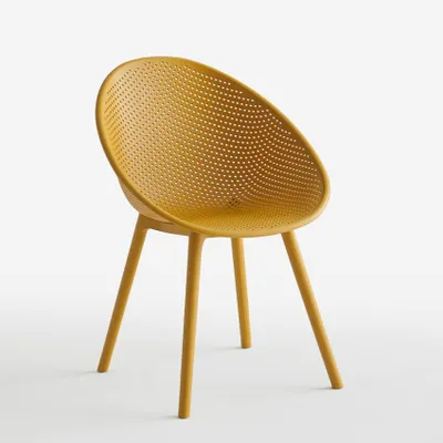 Immagine prodotto di Sedia moderna per sala da pranzo, giardino, cucina, area esterna Arielle - Giallo
